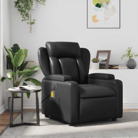 Sillón de masaje reclinable cuero sintético negro en Sillones | Comprar online en Foru.es