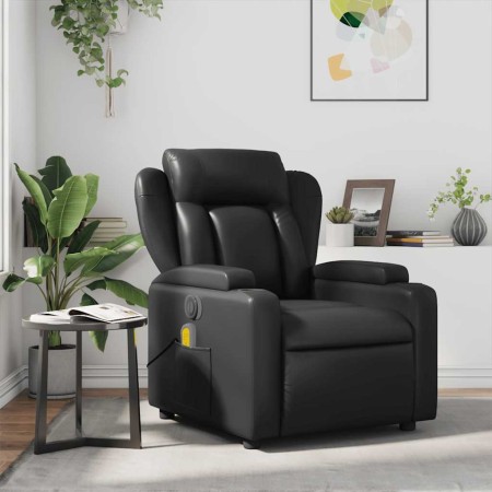 Sillón de masaje reclinable cuero sintético negro en Sillones | Comprar online en Foru.es
