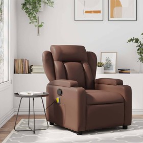 Sillón de masaje reclinable cuero sintético marrón en Sillones | Comprar online en Foru.es