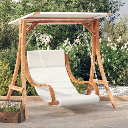 Columpio con cojín y toldo madera maciza de abeto de vidaXL, Balancines de jardín - Ref: Foro24-3200623, Precio: 410,89 €, De...