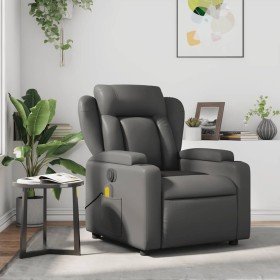 Sillón de masaje reclinable cuero sintético gris en Sillones | Comprar online en Foru.es