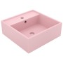 Lavabo lujoso cuadrado rebosadero cerámica rosa mate 41x41 cm de vidaXL, Lavabos - Ref: Foro24-146944, Precio: 98,20 €, Descu...