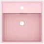 Lavabo lujoso cuadrado rebosadero cerámica rosa mate 41x41 cm by vidaXL, Sinks - Ref: Foro24-146944, Price: 96,22 €, Discount: %