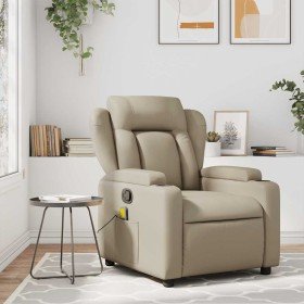 Sillón de masaje reclinable cuero sintético color capuchino en Sillones | Comprar online en Foru.es