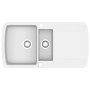 Fregadero de cocina con dos senos de granito blanco de vidaXL, Fregaderos - Ref: Foro24-144855, Precio: 262,33 €, Descuento: %