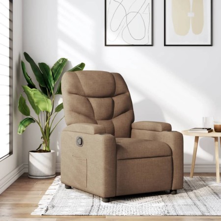 Sillón reclinable de tela marrón en Sillones | Comprar online en Foru.es