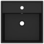 Lavabo lujoso cuadrado rebosadero cerámica negro mate 41x41 cm de vidaXL, Lavabos - Ref: Foro24-146953, Precio: 87,05 €, Desc...