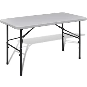 Mesa de jardín plegable 122 cm HDPE blanco de vidaXL, Mobiliario de camping - Ref: Foro24-41568, Precio: 76,18 €, Descuento: %