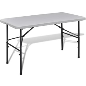 Mesa de jardín plegable 122 cm HDPE blanco de vidaXL, Mobiliario de camping - Ref: Foro24-41568, Precio: 69,84 €, Descuento: %