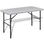 Mesa de jardín plegable 122 cm HDPE blanco de vidaXL, Mobiliario de camping - Ref: Foro24-41568, Precio: 76,18 €, Descuento: %