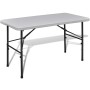 Mesa de jardín plegable 122 cm HDPE blanco de vidaXL, Mobiliario de camping - Ref: Foro24-41568, Precio: 69,84 €, Descuento: %