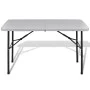 Mesa de jardín plegable 122 cm HDPE blanco de vidaXL, Mobiliario de camping - Ref: Foro24-41568, Precio: 76,18 €, Descuento: %
