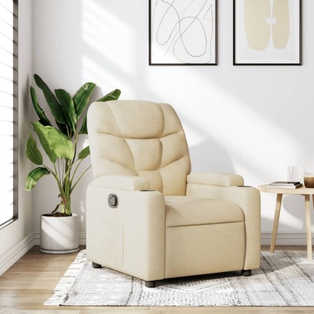 Sillón reclinable de tela crema en Sillones | Comprar online en Foru.es