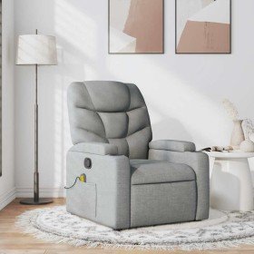 Sillón reclinable de masaje de tela gris claro en Sillones | Comprar online en Foru.es