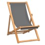 Silla de playa plegable madera maciza de teca gris de vidaXL, Sillas de jardín - Ref: Foro24-47415, Precio: 79,58 €, Descuent...