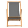 Silla de playa plegable madera maciza de teca gris de vidaXL, Sillas de jardín - Ref: Foro24-47415, Precio: 79,58 €, Descuent...