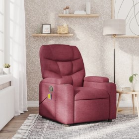 Sillón de masaje reclinable de tela color vino tinto en Sillones | Comprar online en Foru.es