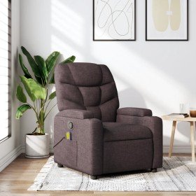 Sillón de masaje reclinable de tela marrón oscuro en Sillones | Comprar online en Foru.es