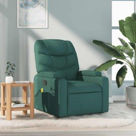Sillón de masaje reclinable de tela verde oscuro en Sillones | Comprar online en Foru.es