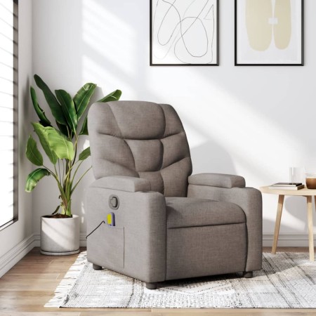 Sillón de masaje reclinable de tela gris taupé en Sillones | Comprar online en Foru.es