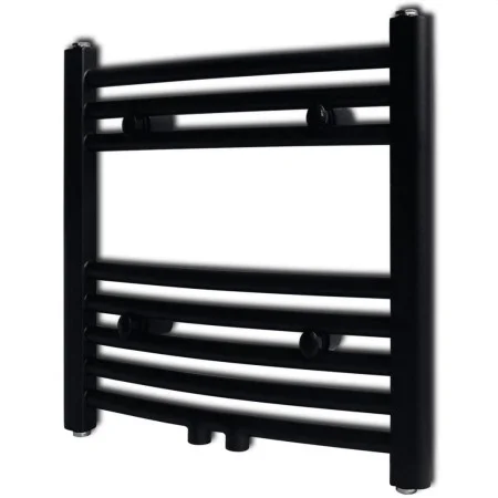 Radiador toallero de baño curvo negro 480x480 mm de vidaXL, Radiadores - Ref: Foro24-141912, Precio: 65,95 €, Descuento: %