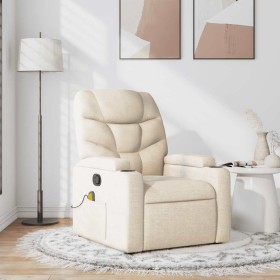 Sillón de masaje reclinable de tela crema en Sillones | Comprar online en Foru.es