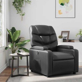 Sillón reclinable de piel sintética negra en Sillones | Comprar online en Foru.es