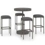 Set muebles bar jardín 5 piezas y cojines ratán sintético gris en Conjuntos de jardín | Comprar online en Foru.es