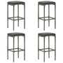Set muebles bar jardín 5 piezas y cojines ratán sintético gris en Conjuntos de jardín | Comprar online en Foru.es