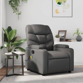 Sillón de masaje reclinable cuero sintético gris en Sillones | Comprar online en Foru.es
