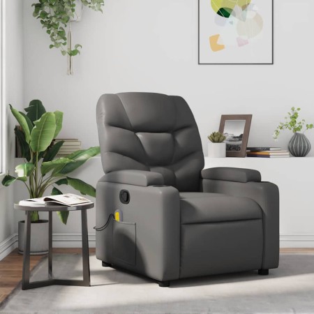 Sillón de masaje reclinable cuero sintético gris en Sillones | Comprar online en Foru.es