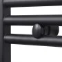 Radiador toallero de baño recto negro 500 x 1160 mm de vidaXL, Radiadores - Ref: Foro24-141907, Precio: 106,32 €, Descuento: %