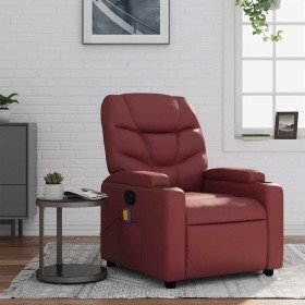 Sillón de masaje reclinable cuero sintético rojo tinto en Sillones | Comprar online en Foru.es