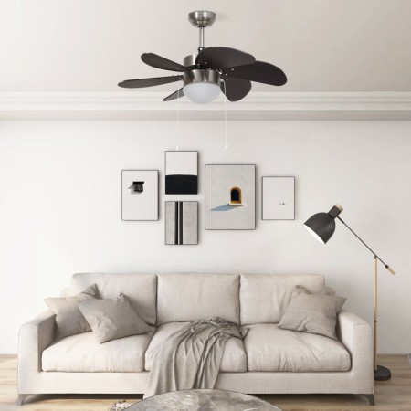 Ventilador de techo con lámpara marrón oscuro 76 cm de vidaXL, Ventiladores de techo - Ref: Foro24-51488, Precio: 99,21 €, De...