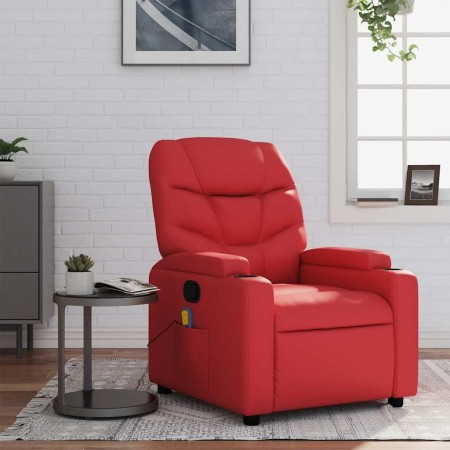 Sillón de masaje reclinable cuero sintético rojo en Sillones | Comprar online en Foru.es