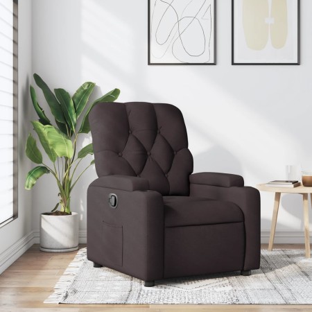 Sillón reclinable de tela marrón oscuro en Sillones | Comprar online en Foru.es