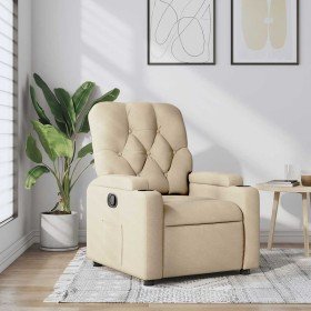 Sillón reclinable de tela crema en Sillones | Comprar online en Foru.es