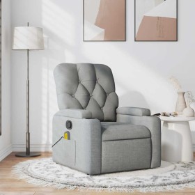 Sillón reclinable de masaje de tela gris claro en Sillones | Comprar online en Foru.es
