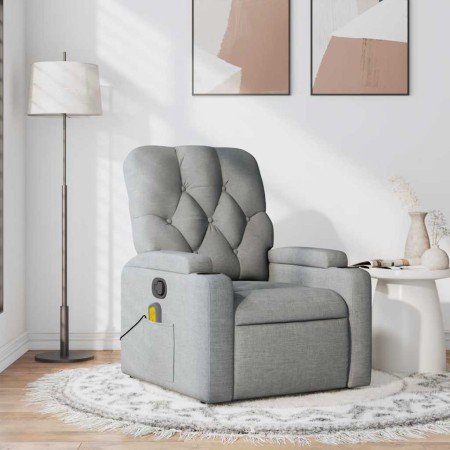 Sillón reclinable de masaje de tela gris claro en Sillones | Comprar online en Foru.es