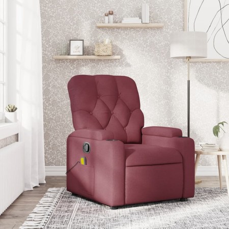 Sillón de masaje reclinable de tela color vino tinto en Sillones | Comprar online en Foru.es