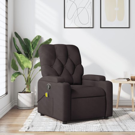 Sillón de masaje reclinable de tela marrón oscuro en Sillones | Comprar online en Foru.es