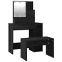 Juego de tocador con LED madera contrachapada negro de vidaXL, Tocadores para dormitorios - Ref: Foro24-3114116, Precio: 110,...