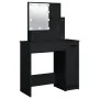 Juego de tocador con LED madera contrachapada negro de vidaXL, Tocadores para dormitorios - Ref: Foro24-3114116, Precio: 110,...