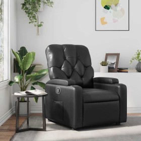 Sillón reclinable de cuero sintético negro en Sillones | Comprar online en Foru.es