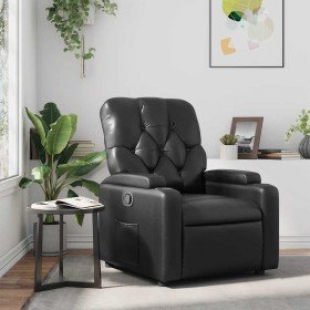 Sillón reclinable de cuero sintético negro en Sillones | Comprar online en Foru.es