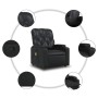 Sillón reclinable de cuero sintético negro en Sillones | Comprar online en Foru.es