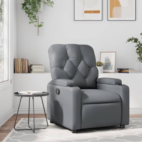 Sillón reclinable de cuero sintético gris en Sillones | Comprar online en Foru.es