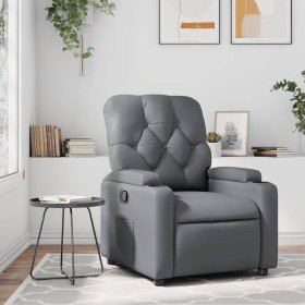 Sillón reclinable de cuero sintético gris en Sillones | Comprar online en Foru.es