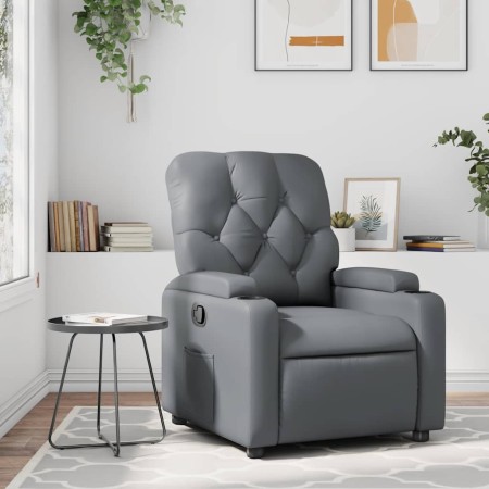 Sillón reclinable de cuero sintético gris en Sillones | Comprar online en Foru.es