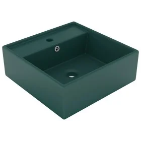 Lavabo lujoso cuadrado rebosadero cerámica verde oscuro 41x41cm de vidaXL, Lavabos - Ref: Foro24-146948, Precio: 87,29 €, Des...
